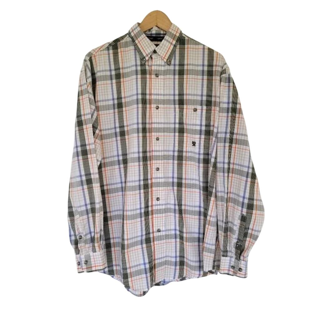 Wrangler Long Sleeve Plaid Button Down Shirt Multi Color Men Size XL Cotton